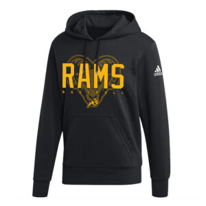 QCA Rams BB Adidas Fleece Hooded Sweatshirt- Black