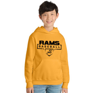 QCA Rams BB Youth Fleece Hooded Sweatshirt-Gold