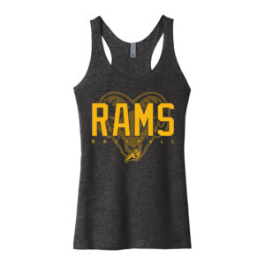 QCA Rams BB Next Level Women’s Triblend Racerback Tank-Vintage Black