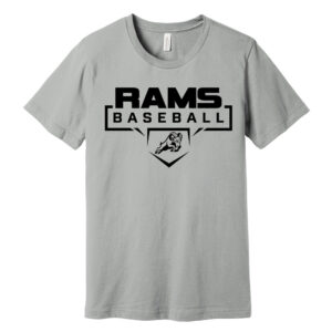 QCA Rams BB Bella Canvas Short Sleeve combed and ring spun cotton T-Shirt-Silver