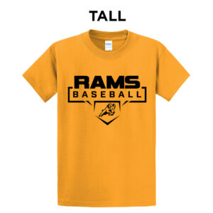 QCA Rams BB Tall Short Sleeve Tee- Gold