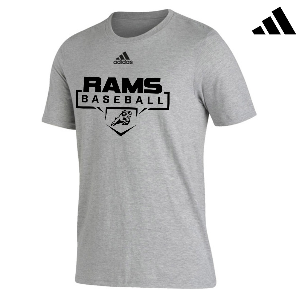 QCA Rams BB Adidas Badge of Sport (BOS) Pre Game Tee - Heather Grey