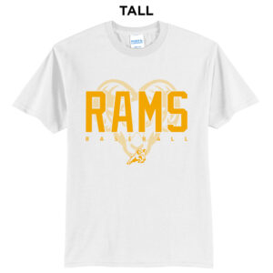 QCA Rams BB Tall Short Sleeve Tee-White