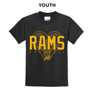 QCA Rams BB Youth Short Sleeve Tee-Black