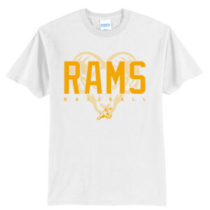 QCA Rams BB Unisex Short Sleeve Tee-White