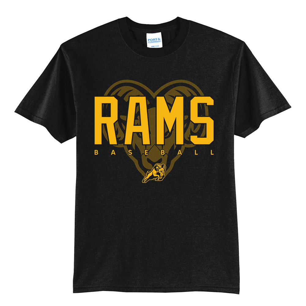 QCA Rams BB Unisex Short Sleeve Tee-Black