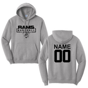 QCA Rams BB Unisex Fleece Hooded Sweatshirt-Athletic Heather