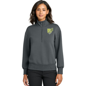 QC Strikers Soccer Mercer and Mettle Women’s Soft Spacer 1/4-Zip-Storm Grey