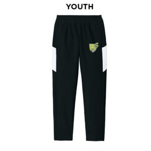 QC Strikers Soccer Sport-Tek Youth Travel Pant-Black/White
