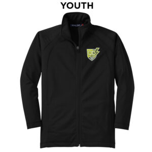 QC Strikers Soccer Sport-Tek Youth Tricot Track Jacket-Black/Black