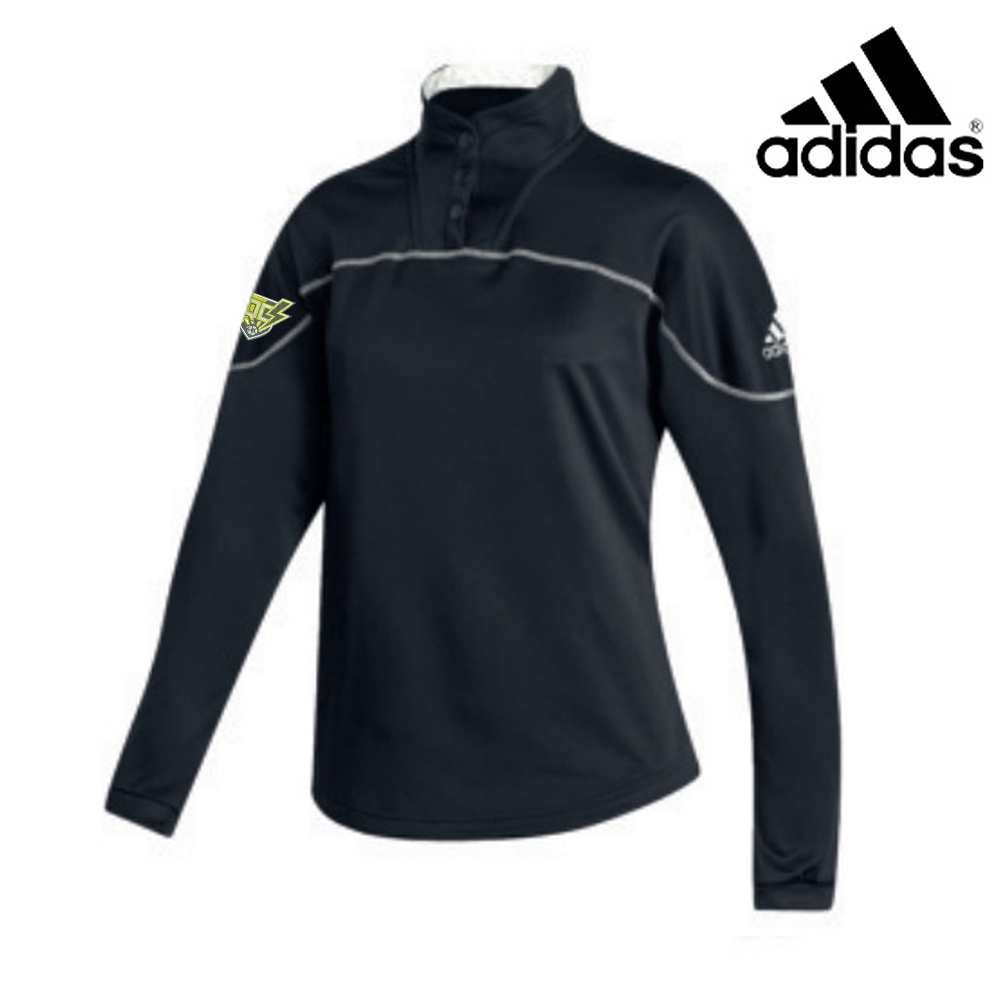 QC Strikers Soccer Adidas Women's Stadium 1/4 snap pullover - Black (S, L, 2x)