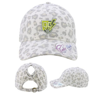 QC Strikers Soccer Infinity Her Women’s Garment-Washed Fashion Print Cap – Snow Leopard