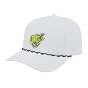 QC Strikers Soccer ICON performance rope golf cap-White/White/Black