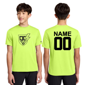 QC Strikers Soccer Port Company Essential Performance Tee YOUTH-Neon Yellow