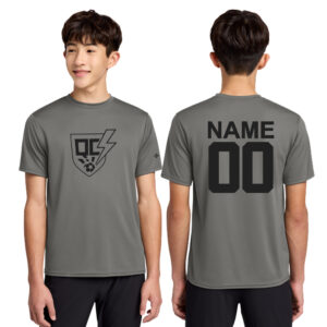 QC Strikers Soccer Port Company Essential Performance Tee YOUTH-Grey Concrete
