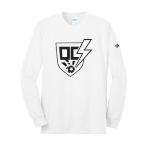 QC Strikers Soccer Unisex Cotton Long Sleeve Tee-White