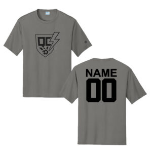 QC Strikers Soccer Port Company Men Essential Performance Tee-Grey Concrete