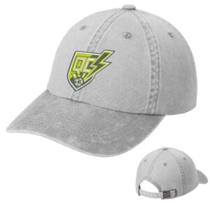 QC Strikers Soccer Port Authority Unstructured Garment Washed Cap with fabric buckle closure-Chrome