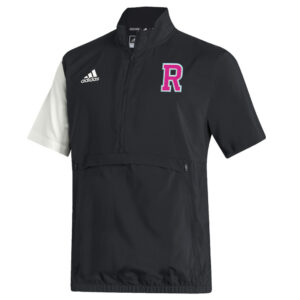 Rampage Baseball Adidas STADIUM woven short sleeve 1/4 zip- Black/white (L, XL, 3x )