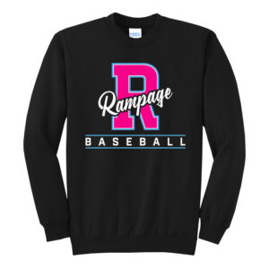 Rampage Baseball Unisex Fleece Crewneck Sweatshirt-Black