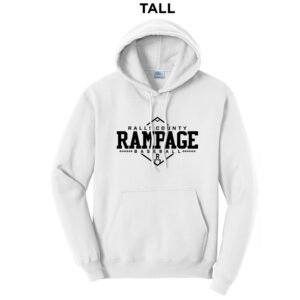 Rampage Baseball Tall Fleece Hooded Sweatshirt-White