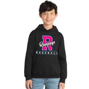 Rampage Baseball Youth Fleece Hooded Sweatshirt-Black