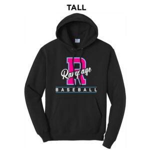 Rampage Baseball TALL Classic Pullover Hooded Sweatshirt-Black