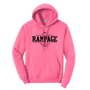 Rampage Baseball Unisex Fleece Hooded Sweatshirt-Neon Pink