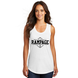Rampage Baseball District Mae Ladies Perfect Tri Racerback Tank-White