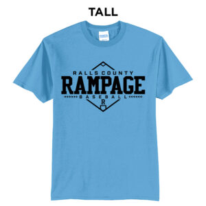 Rampage Baseball Tall Short Sleeve Tee- Aquatic Blue