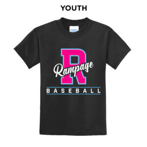 Rampage Baseball Youth Short Sleeve Tee-Black