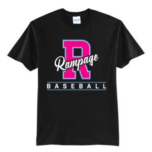 Rampage Baseball Unisex Short Sleeve Tee-Black