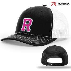 Rampage Baseball Richardson Pro Crown Mesh Back Adjustable back cap Split-Black/White