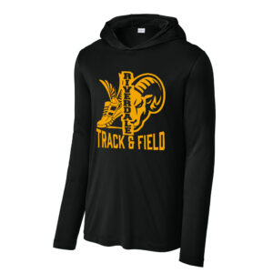 Riverdale Track Field Sport-Tek Men Posi-UV Pro Long Sleeve Hoodie Tee-Black