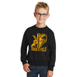 Riverdale Track Field Youth Fleece Crewneck Sweatshirt-Black