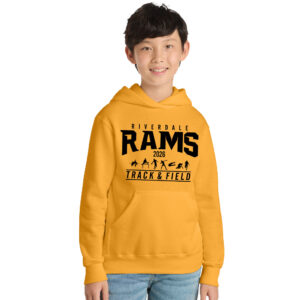Riverdale Track Field Youth Fleece Hooded Sweatshirt-Gold