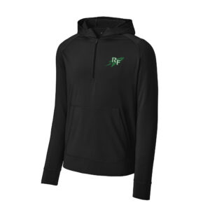 Rock Falls Track Field Sport-Tek Men Sport-Wick Stretch 1/2-Zip Hoodie-Black