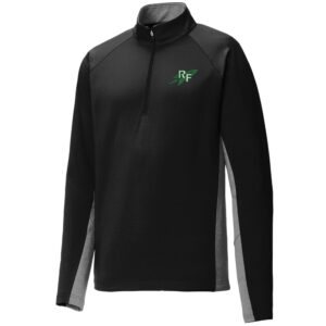 Rock Falls Track Field Sport-Tek Sport wick stretch 1/4 zip pullover w/heather Men-Black/Charcoal Grey Heather