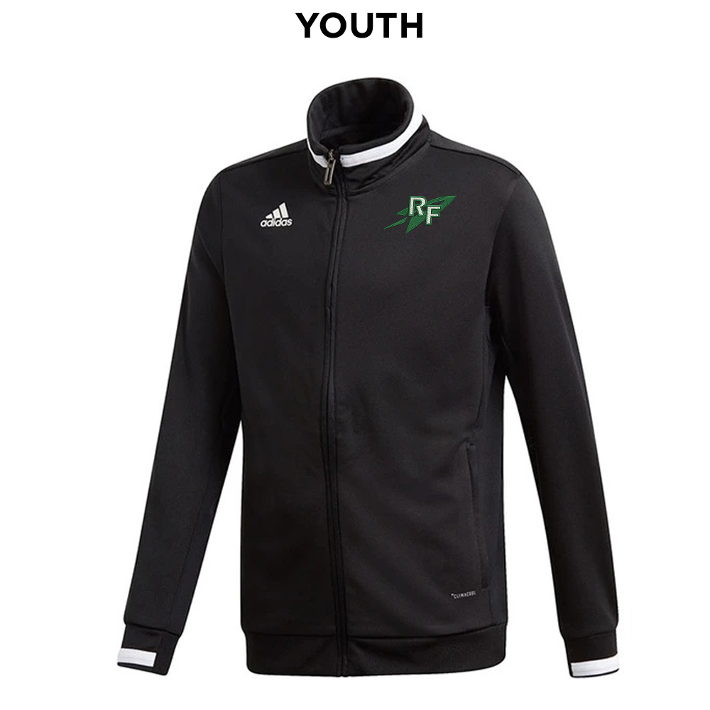 Rock Falls Track Field Adidas Team 19 YOUTH full zip Track Jacket - Black/White (YS or YXL)