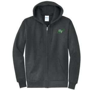 Rock Falls Track Field Unisex Classic Full-Zip Hooded Sweatshirt-Black Heather
