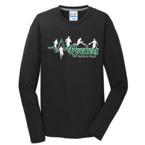 Rock Falls Track Field Unisex Long Sleeve Essential Blended Performance Tee-Black