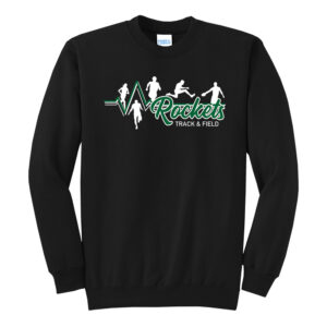 Rock Falls Track Field Unisex Fleece Crewneck Sweatshirt-Black
