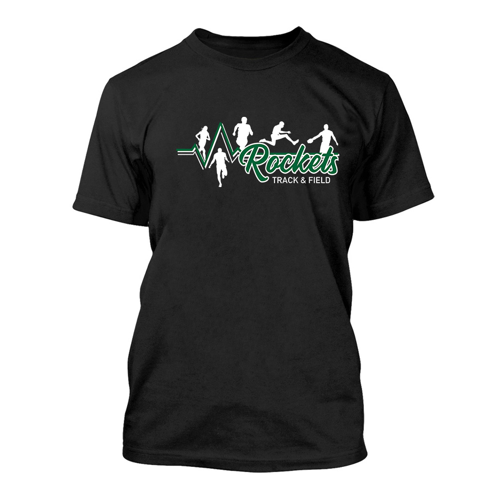 Rock Falls Track Field Unisex Short Sleeve Tee-Black