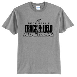 Rock Falls Track Field Unisex Short Sleeve Tee-Athletic Heather