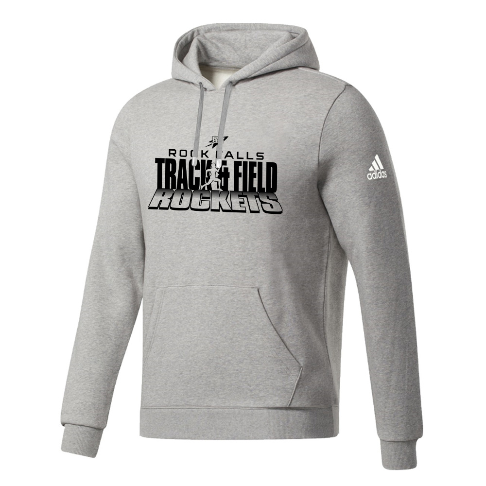 Rock Falls Track Field Adidas Fleece Hooded Sweatshirt- MedGrey Heather