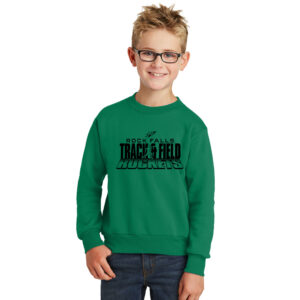 Rock Falls Track Field Youth Crewneck Sweatshirt-Kelly