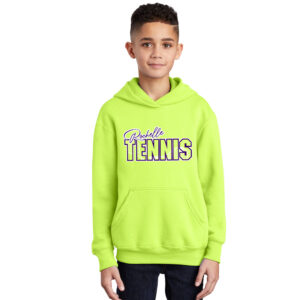 Rochelle Hubs Tennis Youth Fleece Hooded Sweatshirt-Neon Yellow