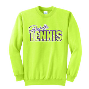 Rochelle Hubs Tennis Unisex Fleece Crewneck Sweatshirt-Neon Yellow