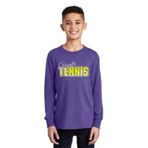 Rochelle Hubs Tennis Youth Cotton Long Sleeve Tee-Purple