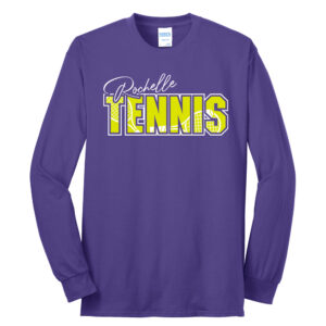 Rochelle Hubs Tennis Unisex Cotton Long Sleeve Tee- Purple